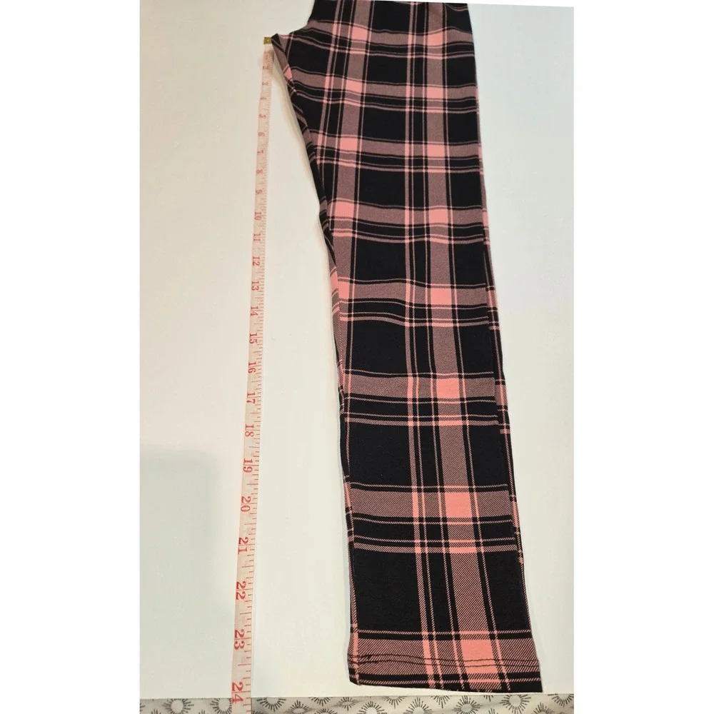The‎ Children's Place Girls Plaid Print Leggings Size 10/12 Large Black Pink